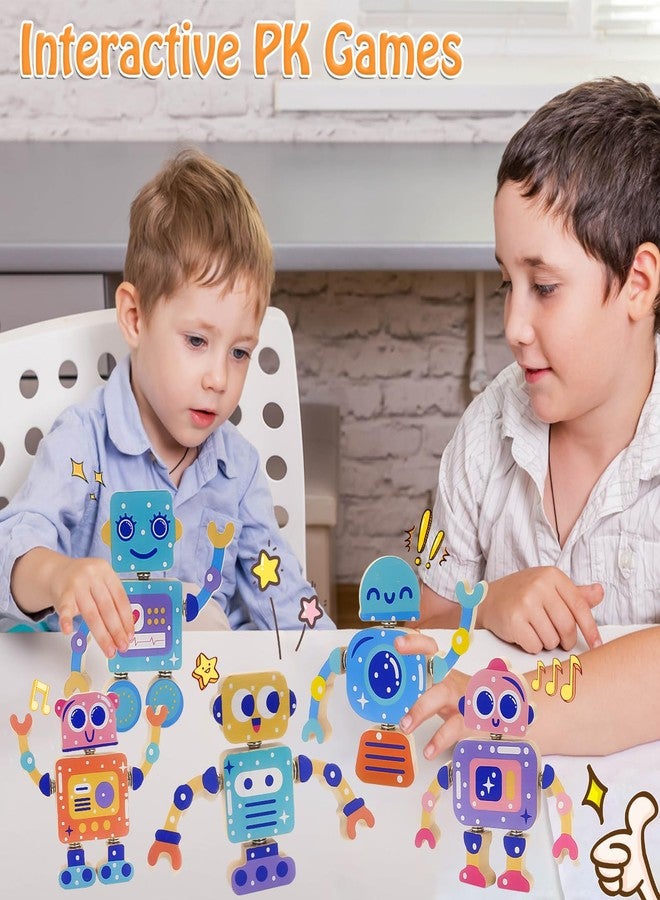 Liangding Robots Wooden Snap-Together Building Toys - 28-Piece STEM Montessori Educational Blocks for Toddlers Ages 3-6 | Fine Motor Skills Development | Safe, Durable, Creative Robot Toys Gift for Kids - Image 4